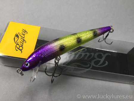 Kopf Minnow B Wobbler, Größe: 04, Farbe: Purple Bumble Bee, Bagley Bait.